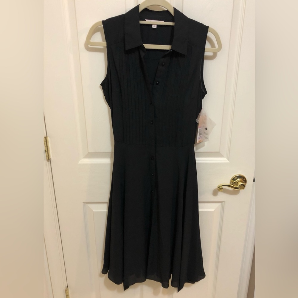 Nanette Lepore black crepe chiffon shirt dress size 6